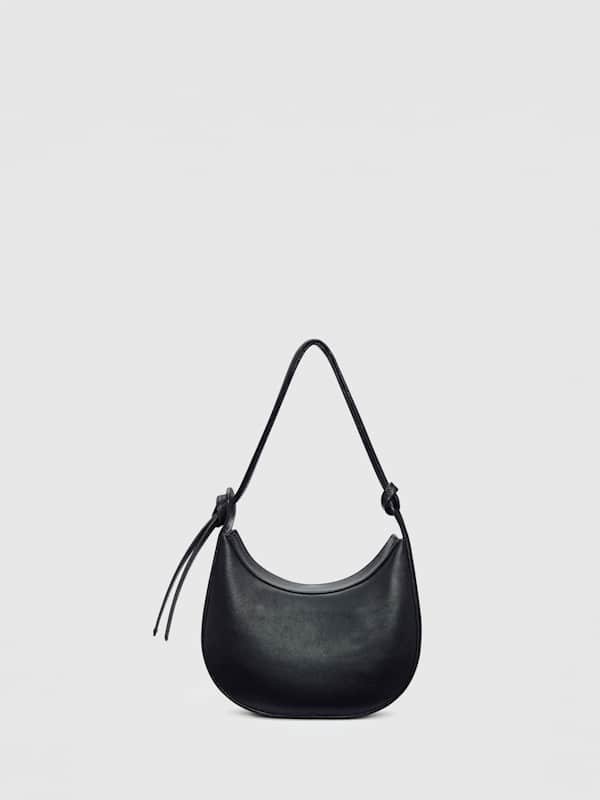 Mini Rosetta Shoulder Bag - Black Leather